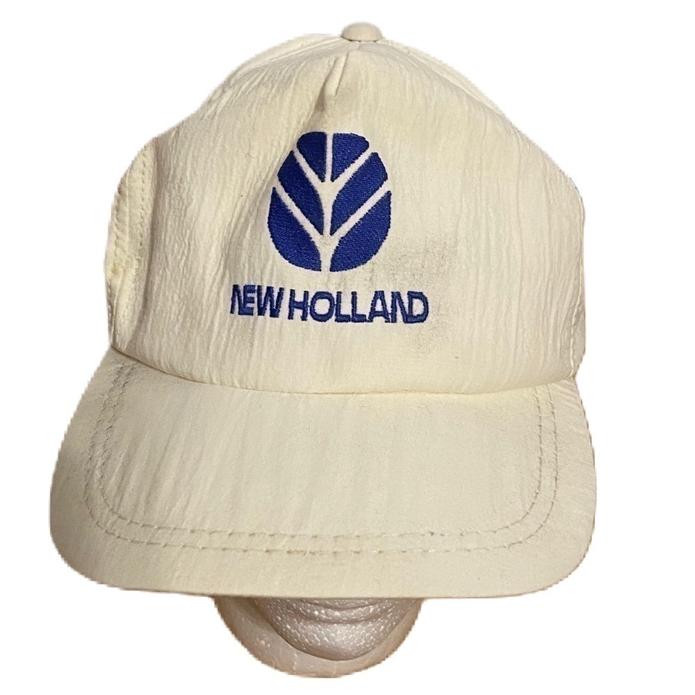 Vintage New Holland Tractor Seersucker Crinkly Hat K Products SnapBack Trucker